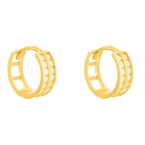 Orecchini A Cerchio Toujours Oro Giallo Cubic Zirconia - Orecchini a Cerchio Donna | Stroili