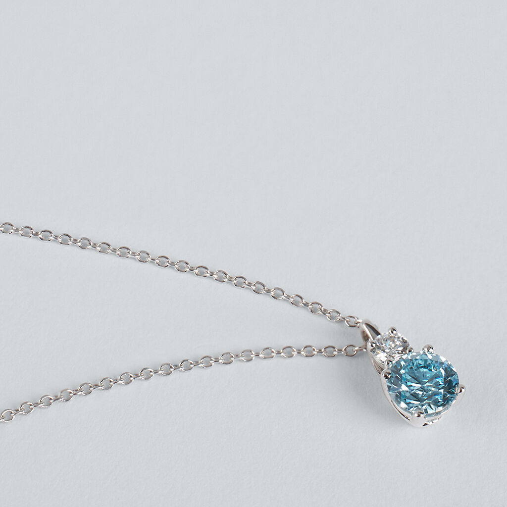 Collana Doppio Punto Luce Diamade Oro Bianco Diamante Lab-Grown