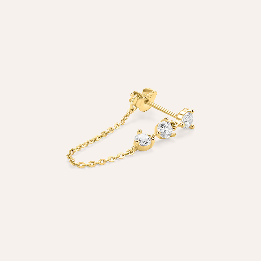 Mono Orecchino Lobo Bon Ton Oro Giallo Cubic Zirconia - Mono Orecchino Donna | Stroili
