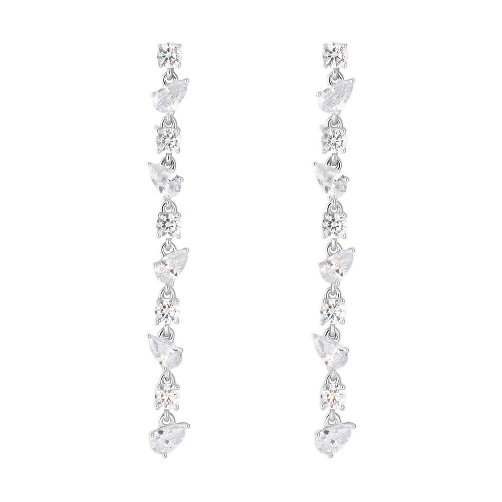 Orecchini Pendenti Claire Oro Bianco Cubic Zirconia - Orecchini Pendenti Donna | Stroili