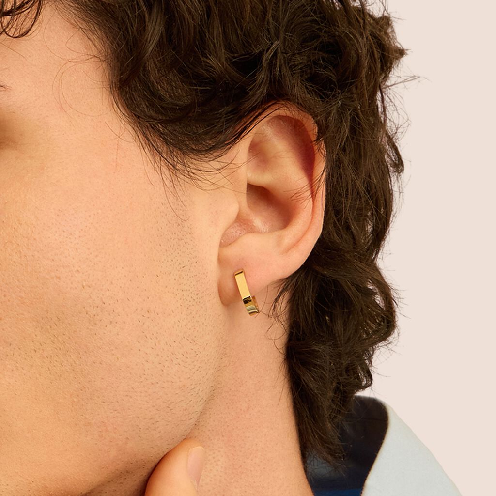 Mono Orecchino A Cerchio Man Code Acciaio Dorato