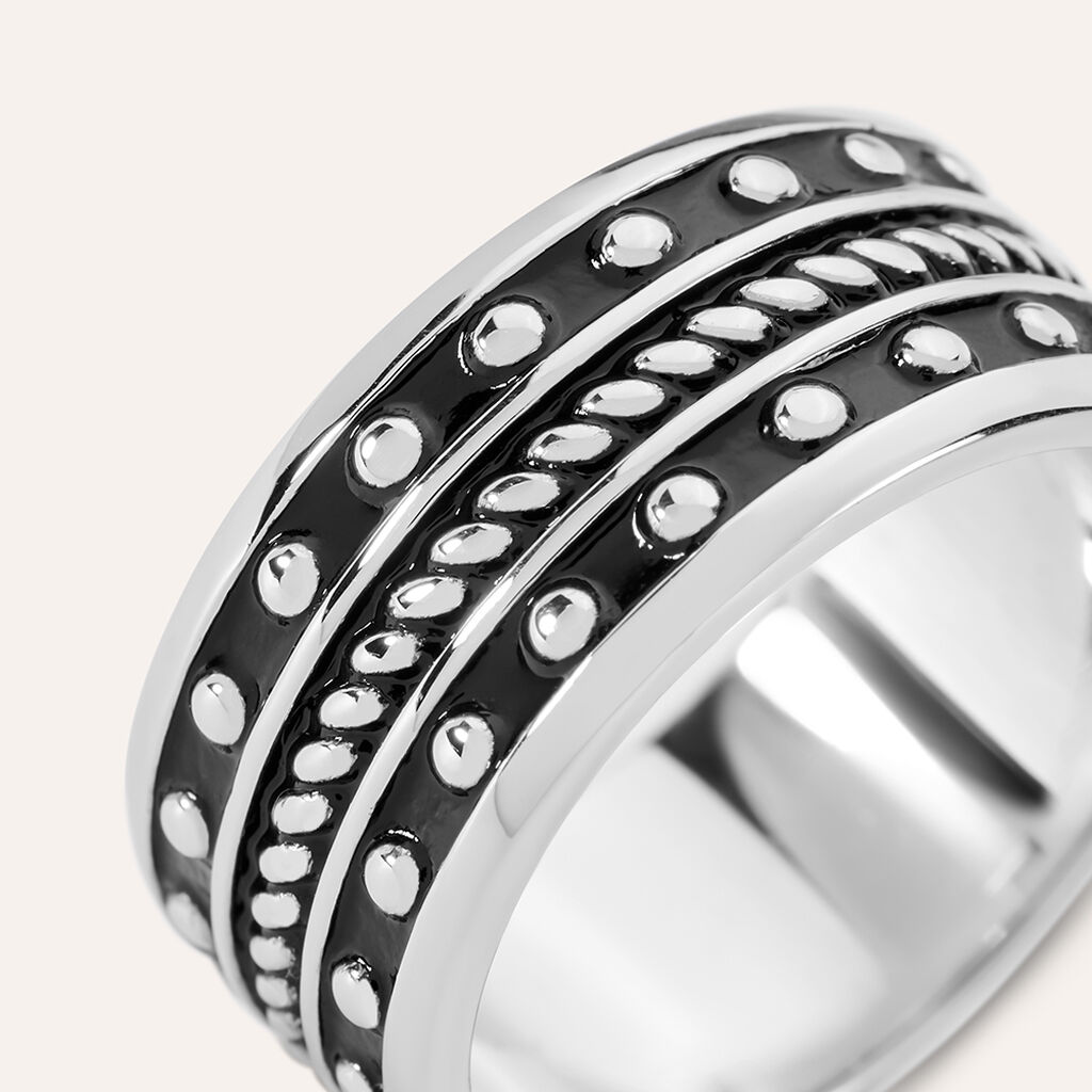 Anello Fascia Gentleman Argento Rodiato