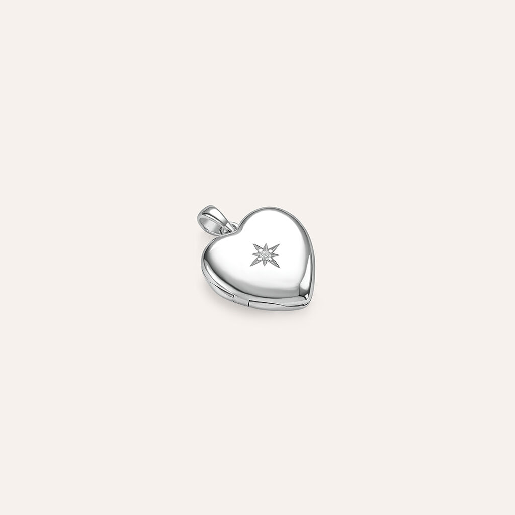 Pendente Portafoto Love Beats Argento Rodiato Cubic Zirconia - Ciondoli Donna | Stroili