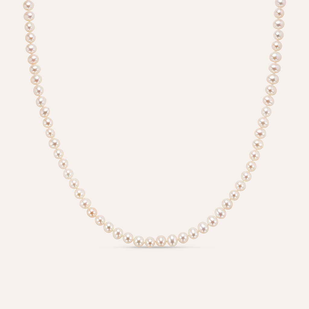 Collana Gabrielle Oro Bianco Perla D'Acqua Dolce