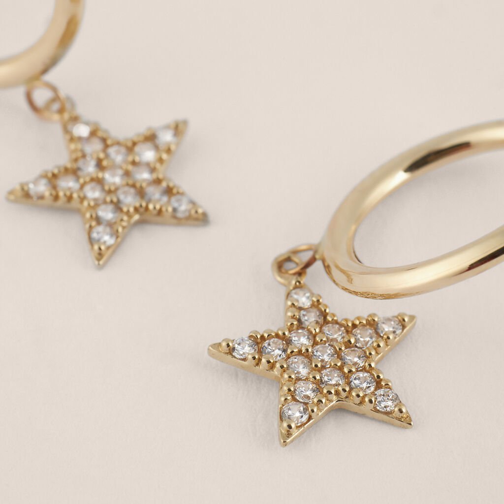 Orecchini A Cerchio Toujours Oro Giallo Cubic Zirconia