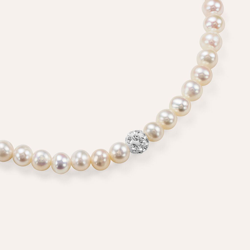 Bracciale Gabrielle Oro Bianco Perla D'Acqua Dolce Cristallo