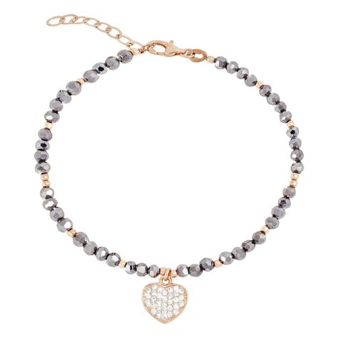 Bracciale cuore in argento zirconi e cristalli - Bracciali Amicizia Donna | Stroili