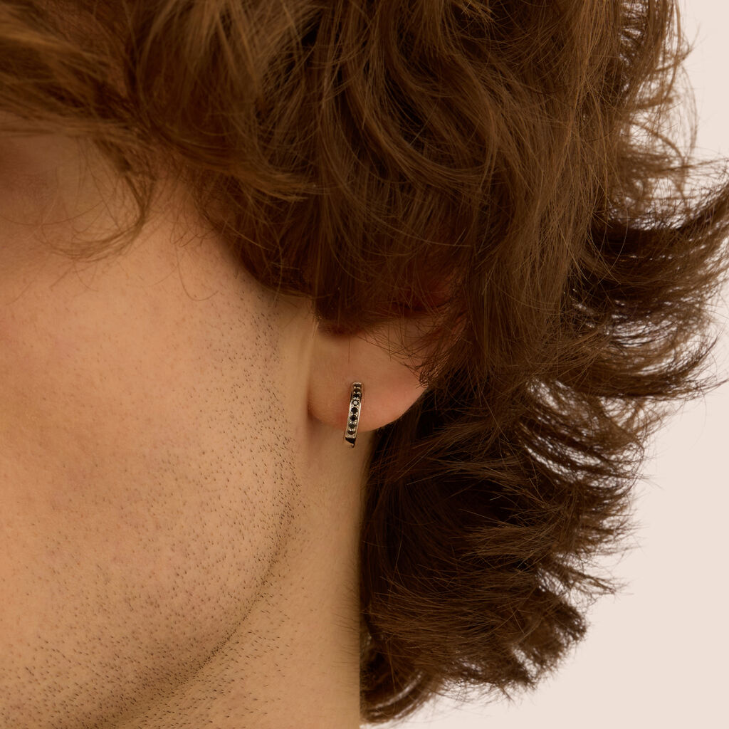 Mono Orecchino A Cerchio L'homme Diamant Oro Bianco Diamante