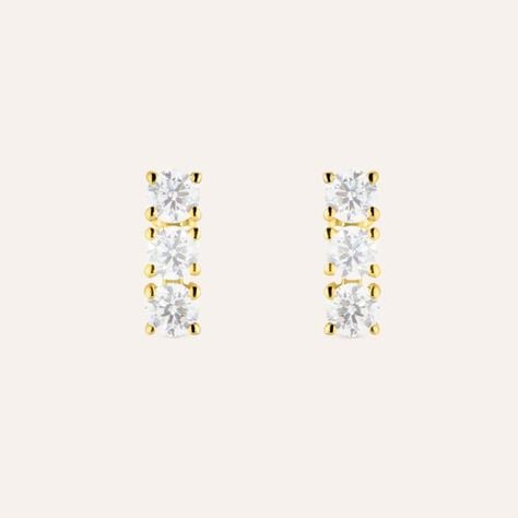 Orecchini Pendenti Trilogy Claire Oro Giallo Cubic Zirconia - Orecchini Pendenti Donna | Stroili