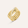 Anello Fascia Silver Glow Argento Dorato Cubic Zirconia