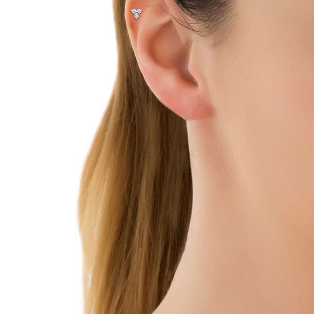 Piercing Orecchio Tragus Helix Conch Bon Ton Oro Bianco Cubic Zirconia - Piercing Orecchio Donna | Stroili