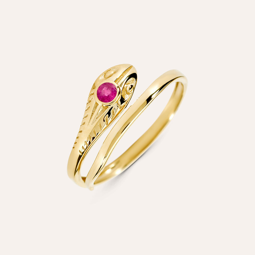 Anello Fantasia Mon Petit Oro Giallo Rubino