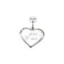 Charm in argento rodiato diamantato con incisione