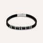 Bracciale Man Code Acciaio Bicolore Bianco / Nero Cubic Zirconia