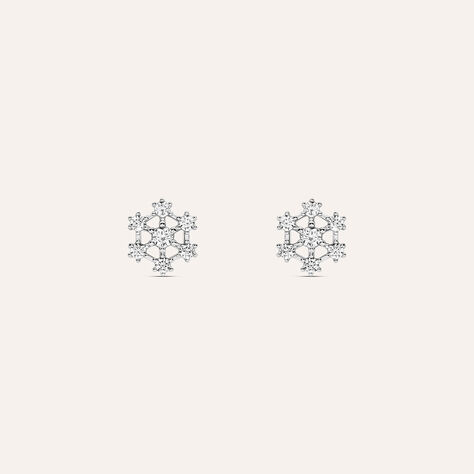 Orecchini Lobo Bon Ton Oro Bianco Cubic Zirconia - Orecchini a Lobo Donna | Stroili