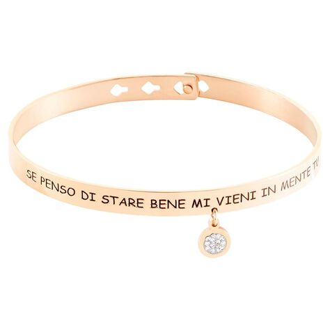 Bangle Sunrise Acciaio Rosa Cristallo - Bracciali Rigidi Donna | Stroili