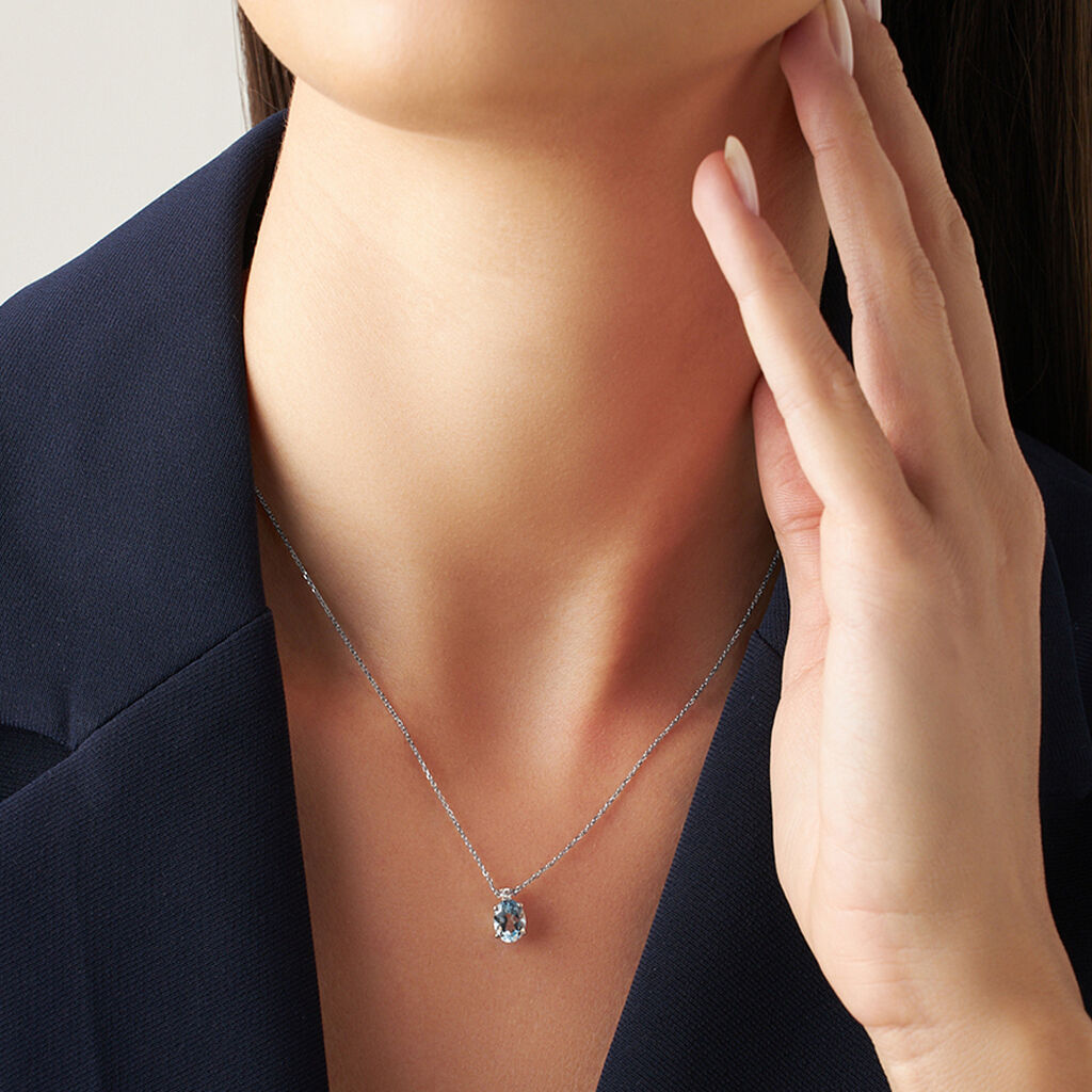 Collana Punto Luce Amélie Oro Bianco Topazio Cubic Zirconia - Collane Punto Luce Donna | Stroili