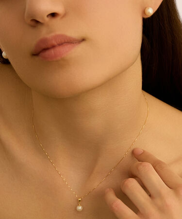Collana Gabrielle Oro Giallo Perla D'Acqua Dolce