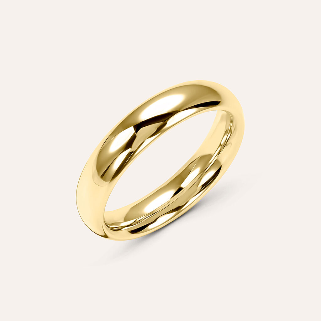 Fede Comoda Leggera 4.5 mm Oro Giallo - Anelli con Incisione Unisex | Stroili