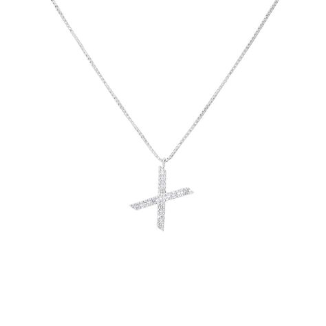 Collana Diamond Letters Oro Bianco Diamante - Collane Donna | Stroili