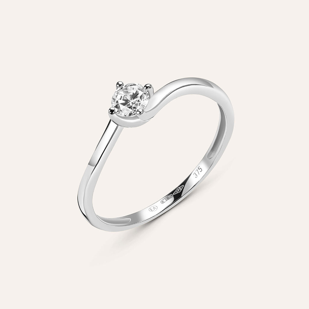 Anello Solitario Claire Oro Bianco Cubic Zirconia