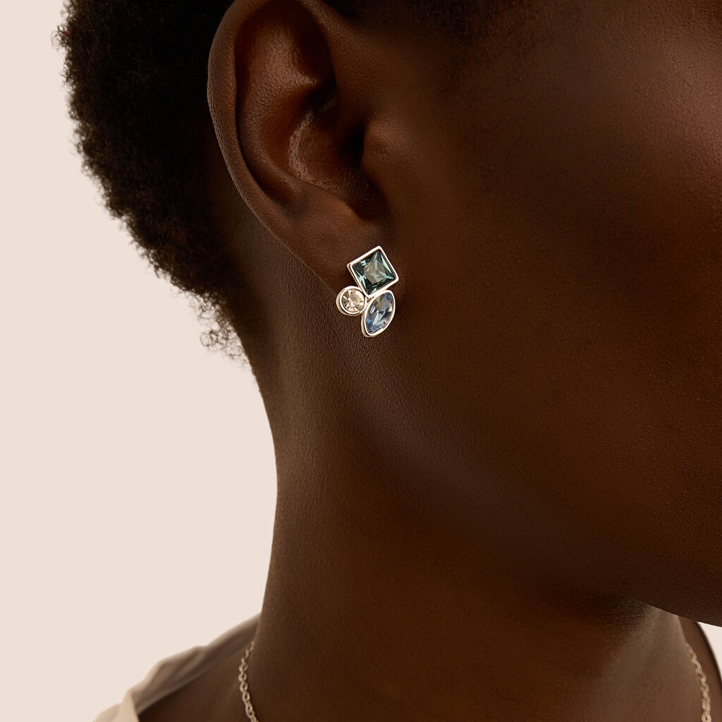 Orecchini Lobo Violet Ottone Cristallo