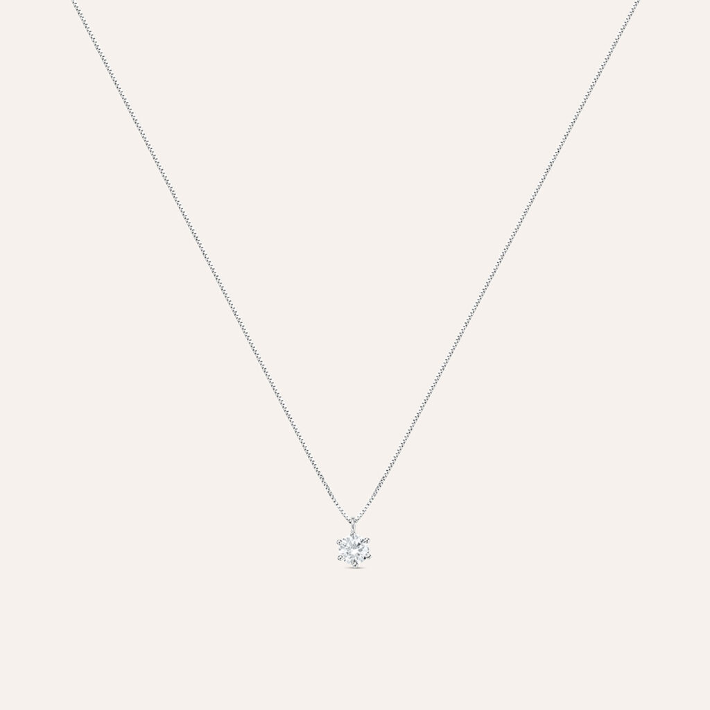 Collana Punto Luce Claire Oro Bianco Cubic Zirconia