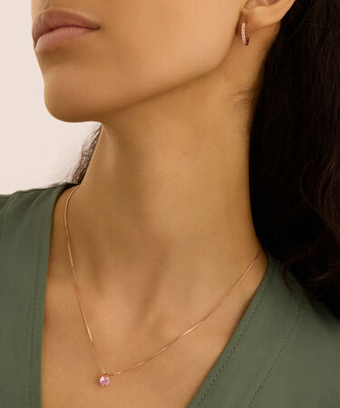 Orecchini A Cerchio Silver Rainbow Argento Rosa Cubic Zirconia
