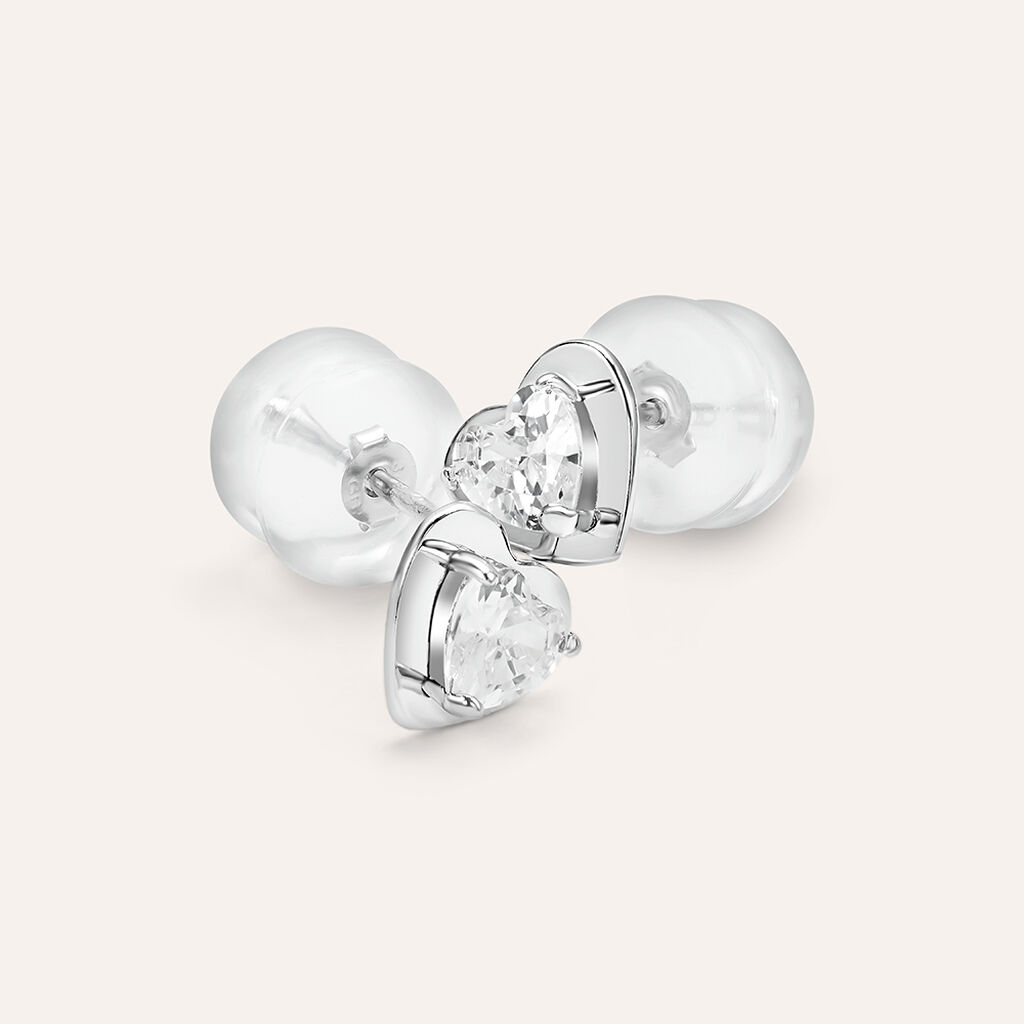 Orecchini Lobo Bon Ton Oro Bianco Cubic Zirconia