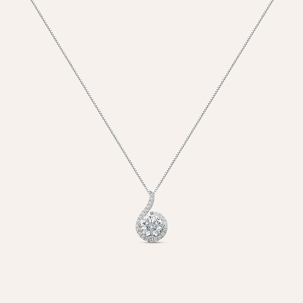 Collana Punto Luce Claire Oro Bianco Cubic Zirconia