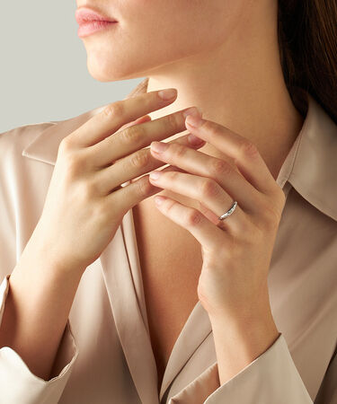 Fede Classica Diamantata 3 mm Oro Bianco
