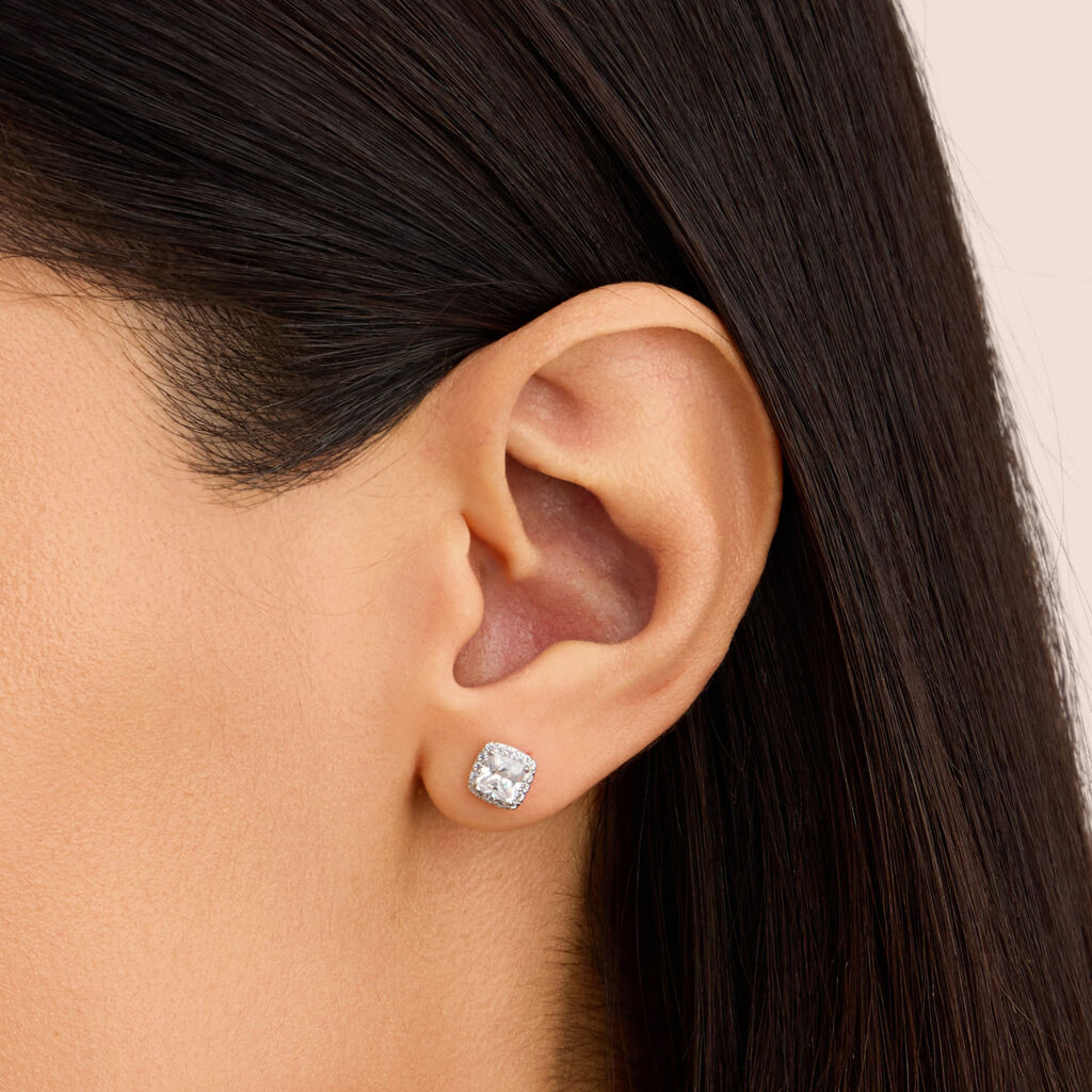 Orecchini Lobo Silver Elegance Argento Rodiato Cubic Zirconia - Orecchini a Lobo Donna | Stroili