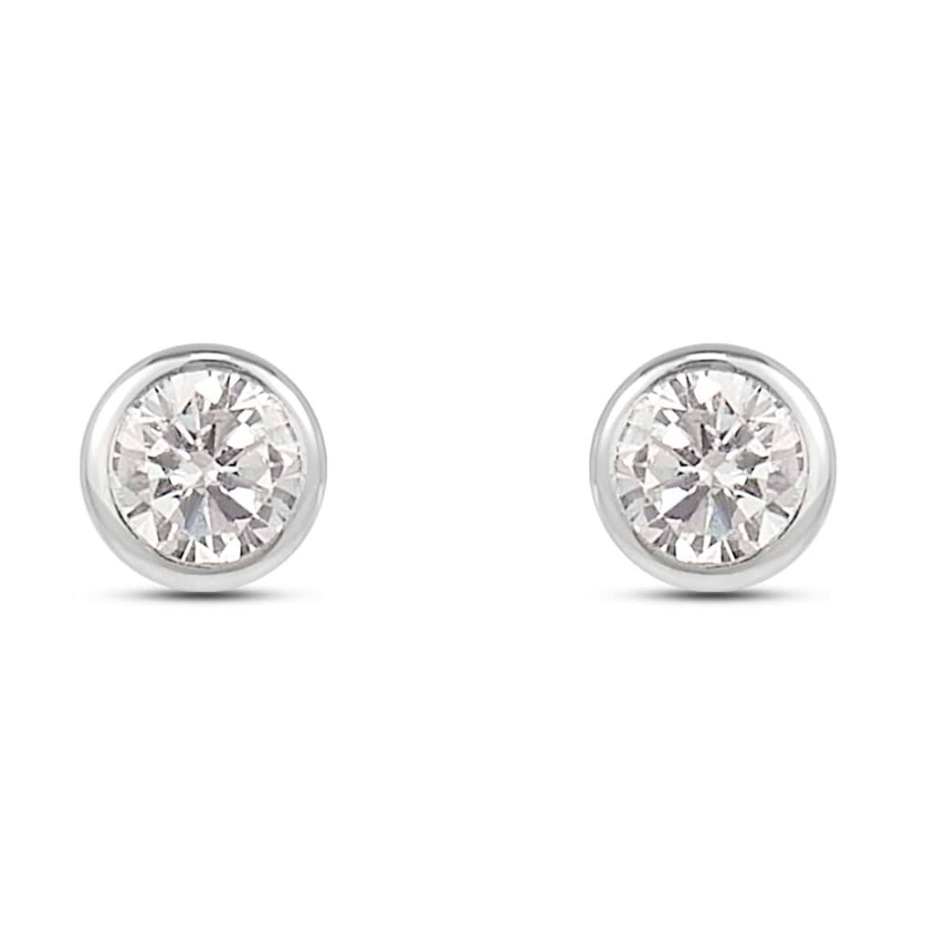 Orecchini Lobo Punto Luce Bon Ton Oro Bianco Cubic Zirconia - Orecchini a Lobo Donna | Stroili