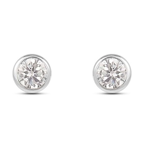 Orecchini Lobo Punto Luce Bon Ton Oro Bianco Cubic Zirconia - Orecchini a Lobo Donna | Stroili