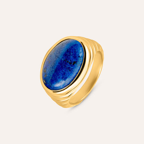 Anello Fascia Radiance Acciaio Dorato Lapislazzuli - Anelli con Pietre Donna | Stroili