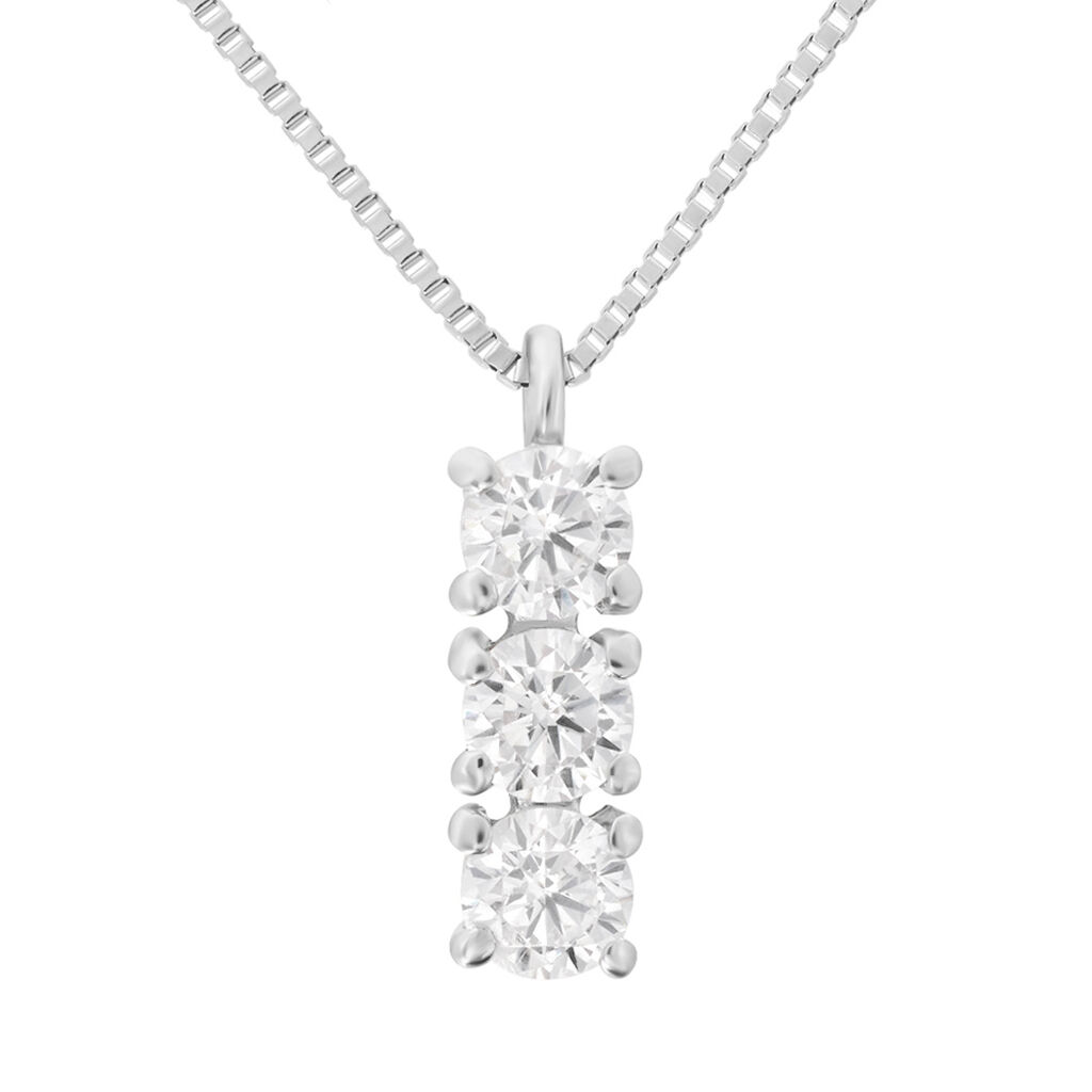 Collana Trilogy Claire Oro Bianco Cubic Zirconia - Collane Donna | Stroili