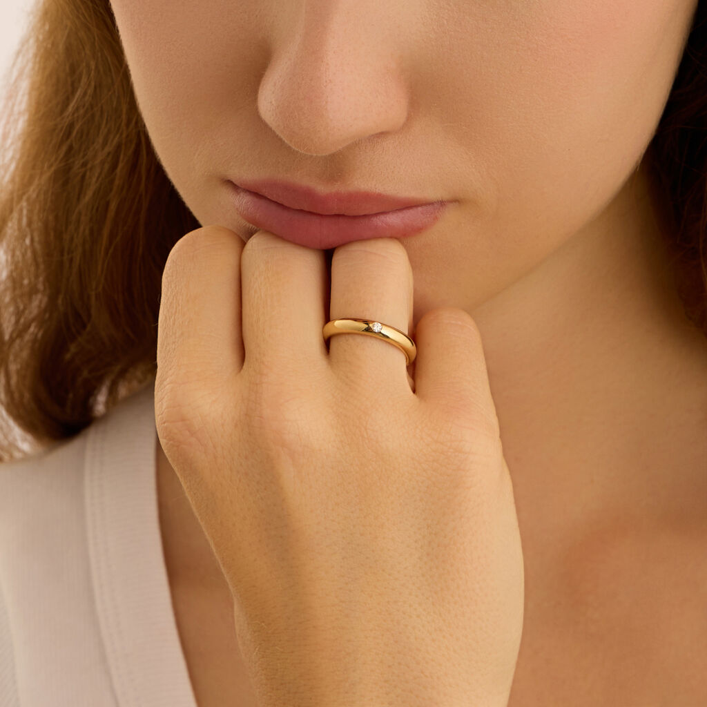 Fede Classica Leggera 3.6 mm Oro Giallo Diamante