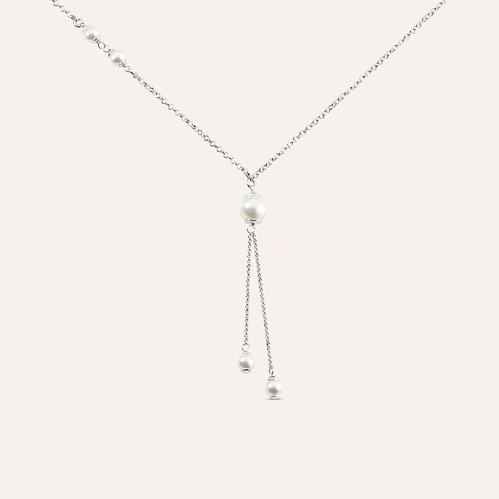 Collana Silver Pearls Argento Rodiato Perla sintentica