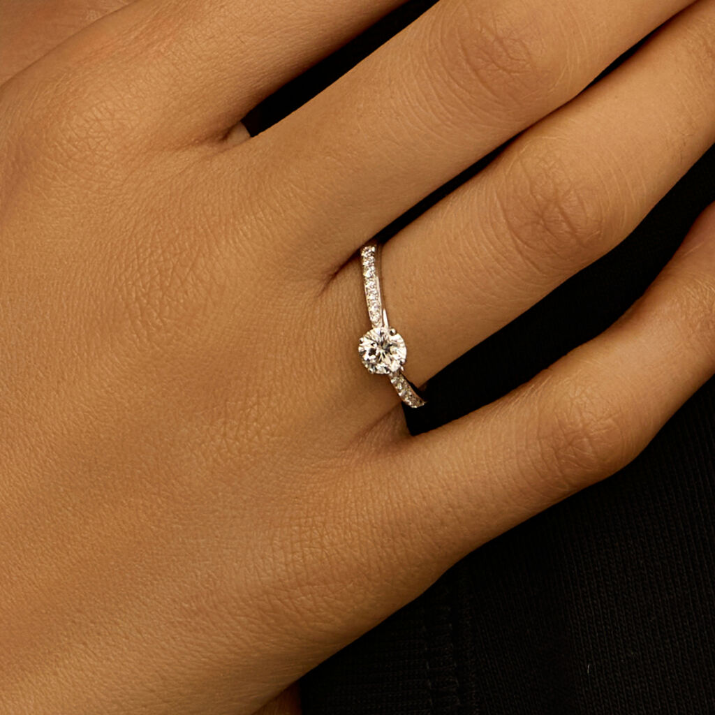 Anello Solitario Valentino Diamade Oro Bianco Diamante Lab-Grown