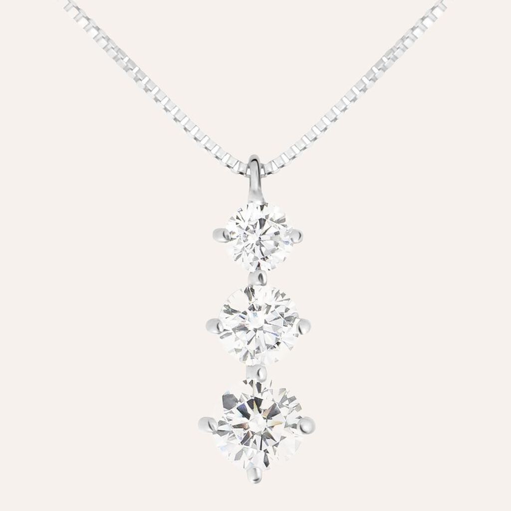Collana Trilogy Claire Oro Bianco Cubic Zirconia