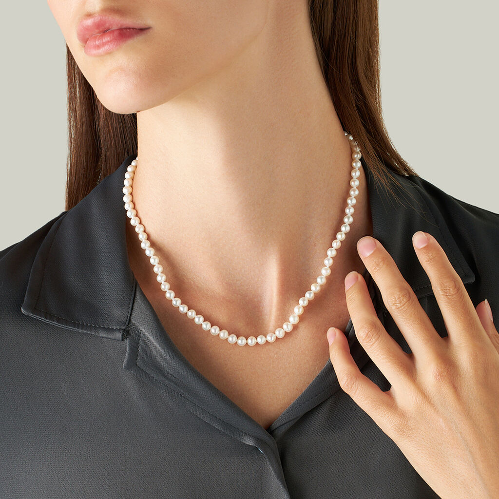 Collana Gabrielle Oro Bianco Perla D'Acqua Dolce - 1413433 • Stroili