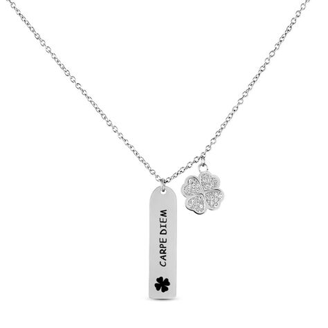 Collana Lady Message Acciaio Cristallo - Collane Donna | Stroili