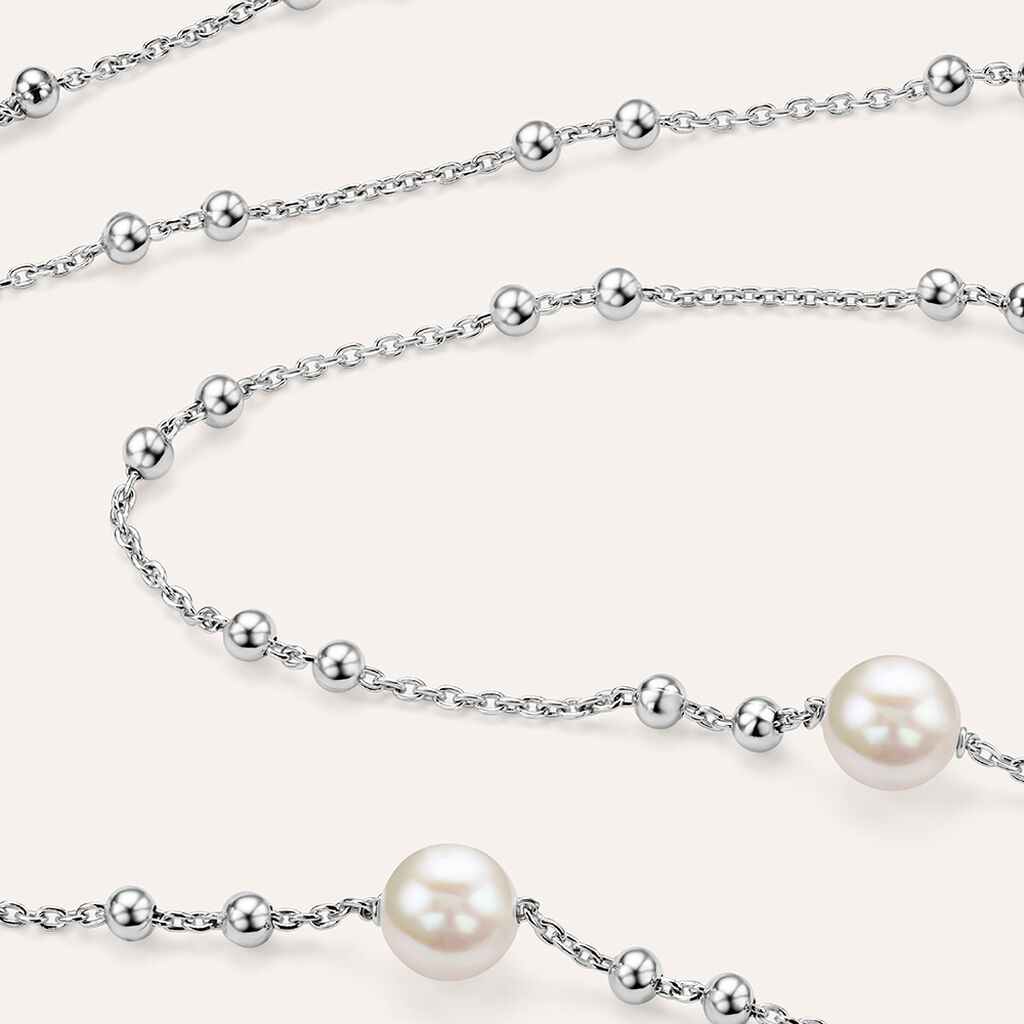 Collana Silver Pearls Argento Rodiato Perla sintentica