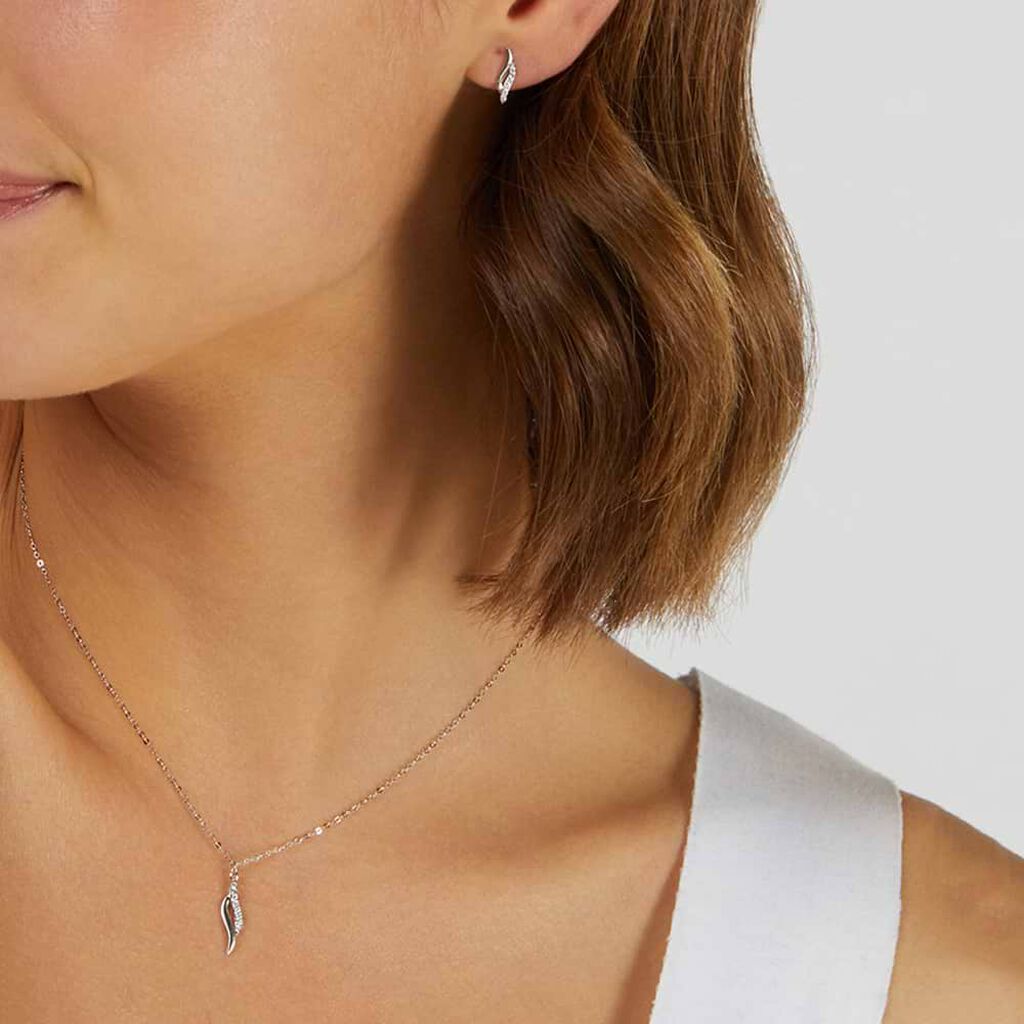 Collana Claire Oro Bianco Cubic Zirconia - Collane Donna | Stroili