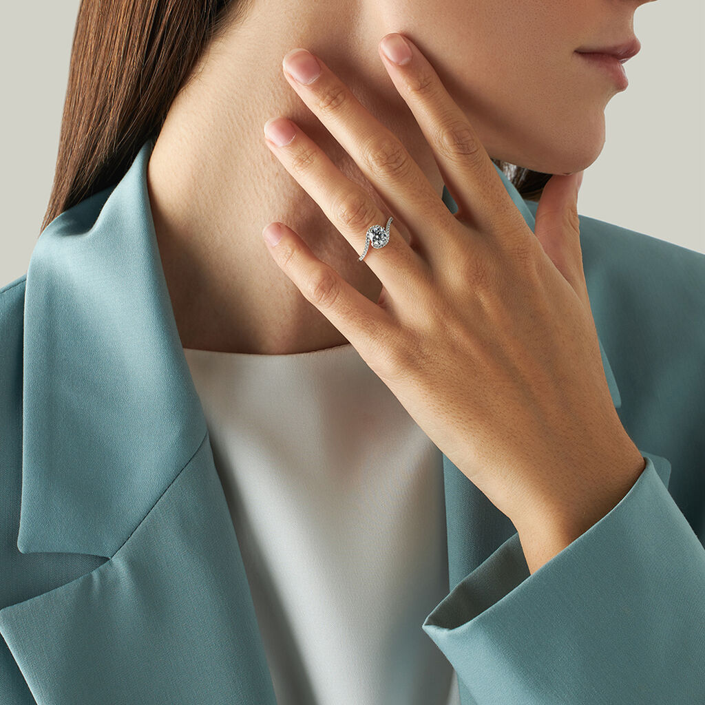 Anello Solitario Claire Oro Bianco Cubic Zirconia - Anelli con Pietre Donna | Stroili