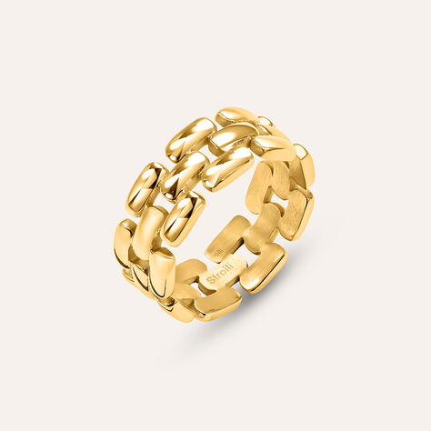 Anello Panther Chain Lady Code Acciaio Dorato - Anelli Moderni Donna | Stroili