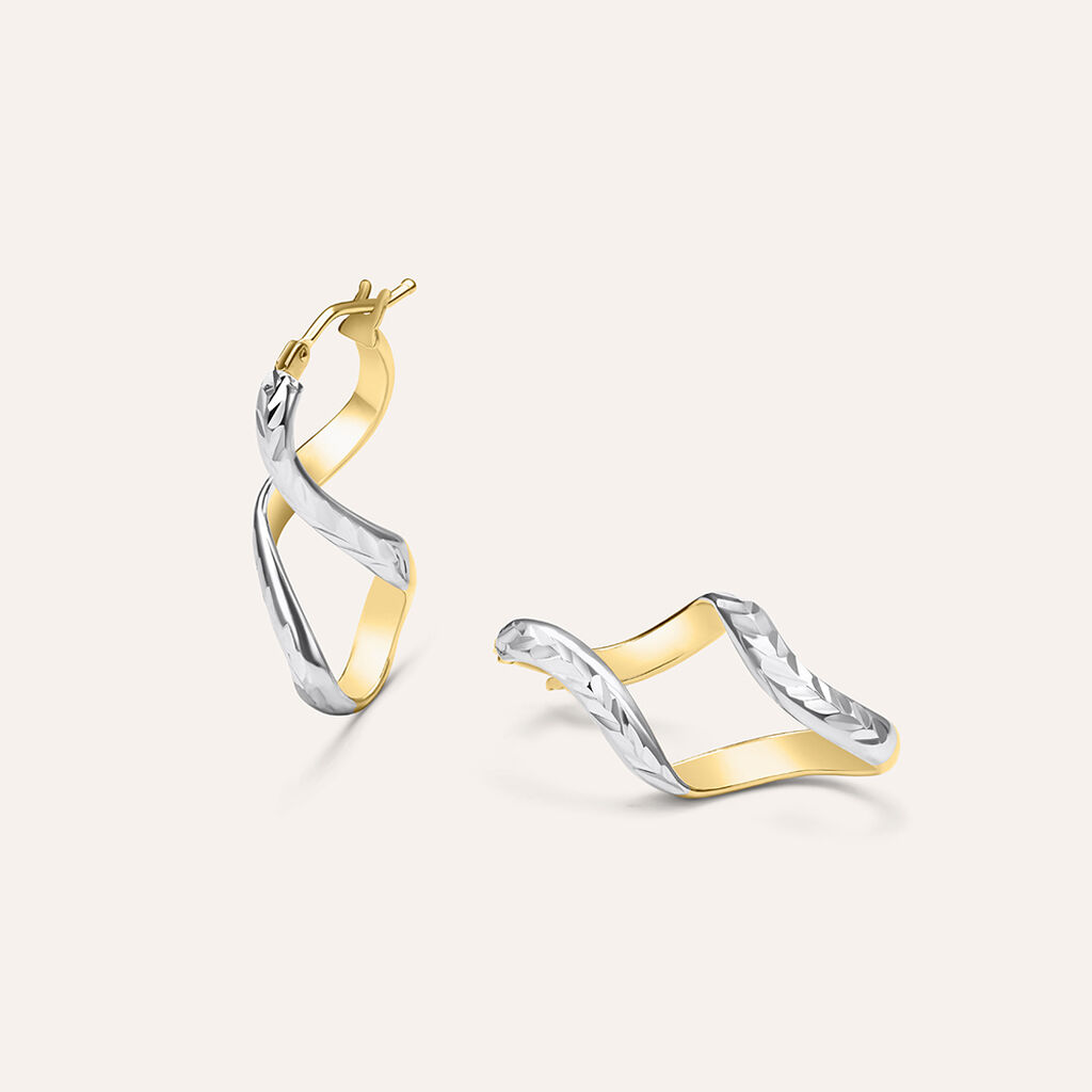 Orecchini A Cerchio Golden Lover Oro Bicolore