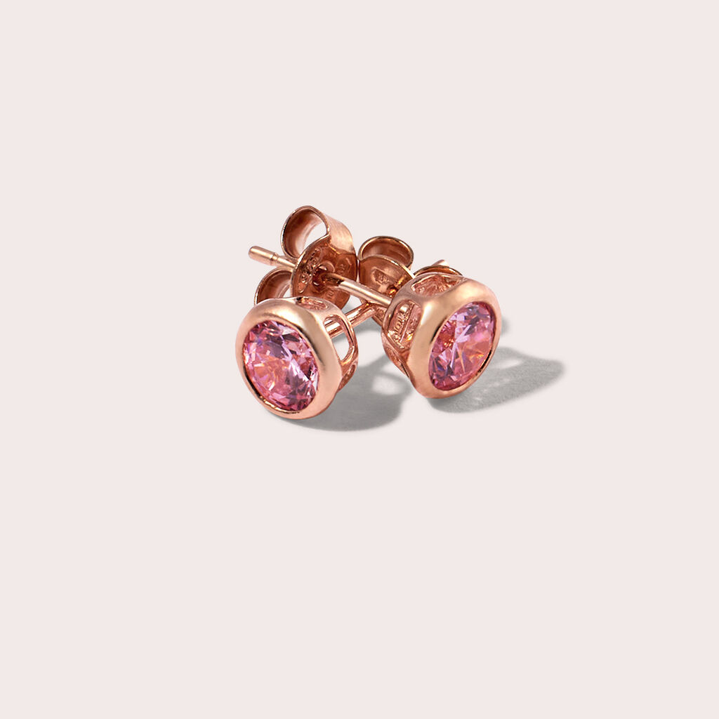 Orecchini Lobo Punto Luce Silver Rainbow Argento Rosa Cubic Zirconia - Orecchini a Lobo Donna | Stroili