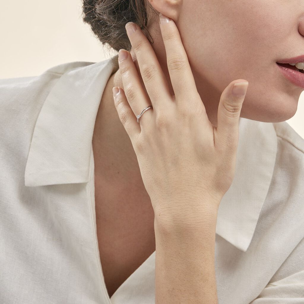 Anello Solitario Grace Oro Bianco Diamante