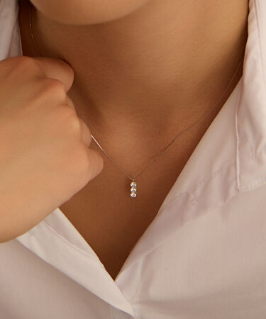 Collana Trilogy Claire Oro Bianco Cubic Zirconia